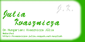 julia kvasznicza business card